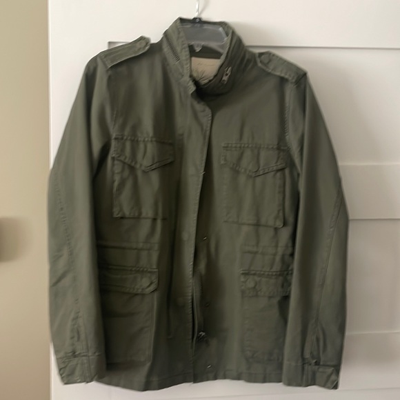 En Creme Jackets & Blazers - En Crème olive military cargo utility jacket 4 pockets drawstring